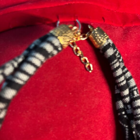 Bib Statement necklace. Black/Grey. Stones detail- Hand Made - Picture 7 of 8